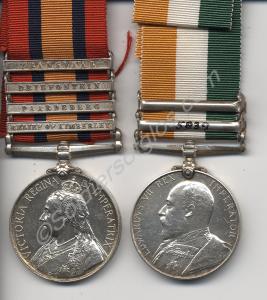 Group of two medals; Queen's South Africa Medal wi