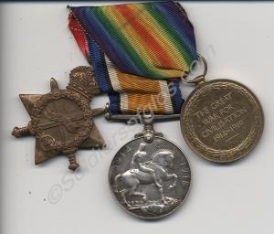 Group of three medals; 1914-1915 Star, British War