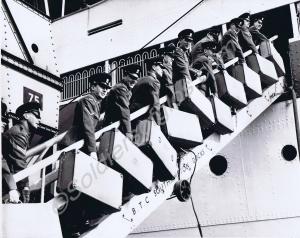 Embarking for Cyprus. 1st Battalion, The Glouceste