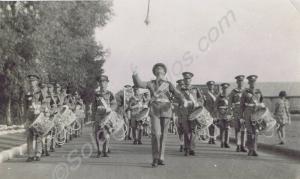 Corps of Drums leading parade. 1st Battalion, The