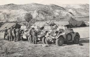 Ferret scout cars  preparing to go out on patrol.