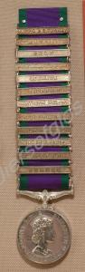 Set of twelve clasps, with General Service Medal 1