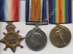 Group of three medals; 1914-1915 Star, British War
