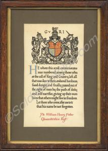 Menmorial scroll to 21121 Private William Henry Fi