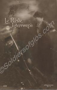 Romantic postcard, 'Le Reve Interrompu'. From 2959