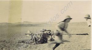 Vickers machine gun on firing range. 1st Battalion
