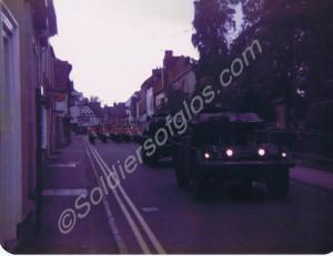 Fox armoured cars of the Recce platoon leading the