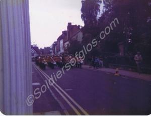 The Band marching past the church. Freedom Parade