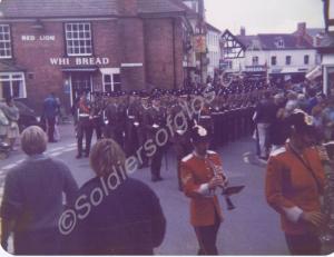 The Band marching past the church. Freedom Parade