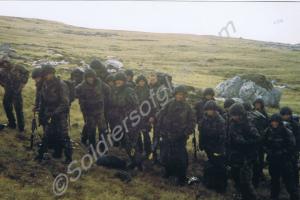 Awaiting the transport helicopter. "A" Company, Ro