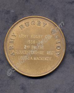 Army Rugby Cup Runners-Up Bronze Medallion 1938-19