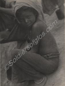 Tearful small girl. Burma. 1944-1945.