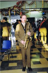 Christmas lunch. Captain Andy Bennett on saxophone
