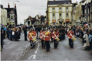 Drums leading the Freedom Parade. Gloucestershire
