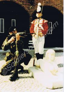Soldier dressed as a grenadier of the 28th (North