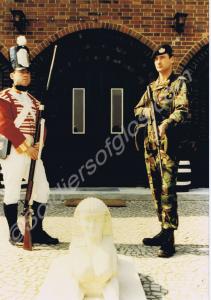 Soldier dressed as a grenadier of the 28th (North