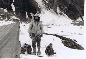 Mountain climbing. In the Haramosh pass. Reverend