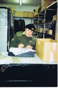Sergeant Keene in stores. Royal Gloucestershire Hu