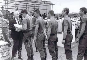 Open Day.  Major-General R.D. Grist making a prese
