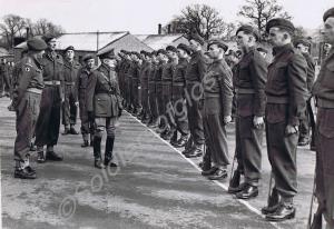 The Colonel of the Regiment inspects recruits of "