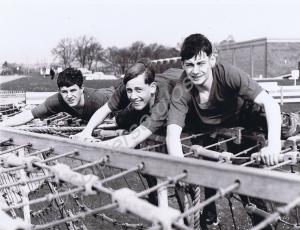 Junior Leaders on an assault course. Price, Griffi