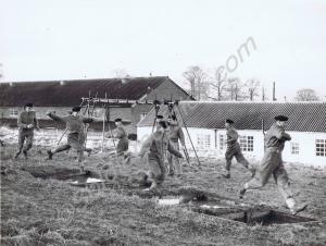Assault course training. Gloucestershire Regiment