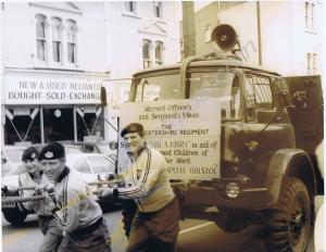 Lug-a-lorry in aid of Stoke Park Hospital.   Warra
