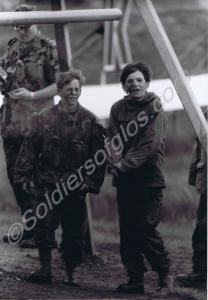 Cadets after assault course training. Gloucestersh