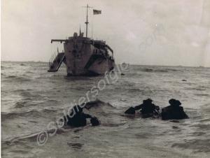 British troops wading ashore. D-Day.  Normandy. 6t