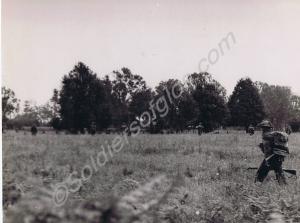 British troops advancing during the attack on the