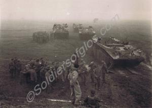 German P.O.W.s preparing to enter Buffalo amphibio