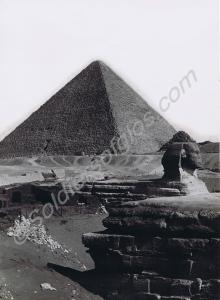 Sphinx and Great Pyramid at Giza. Egypt. c. 1936.