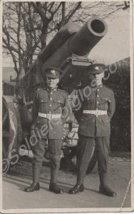 Two Gloucestershire Regiment soldiers in front of