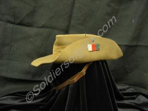 Bush hat with leather chin strap and Div sign. Wor