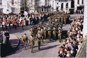 'Eyes Right' at the Memorial. Tercentenary Parade.