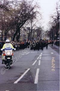 Marching through the streets. Tercentenary Parade.