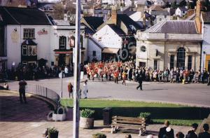 Band  approaching the War Memorial. Tercentenary P