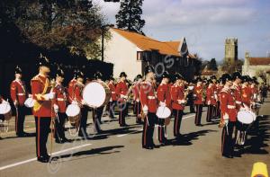 Band leading the march. Tercentenary Parade. Glouc