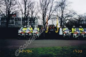 Police escort to the Colours. Tercentenary Parade.