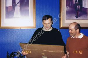 Lieutenant-Colonel M.S. Vine being  presented with