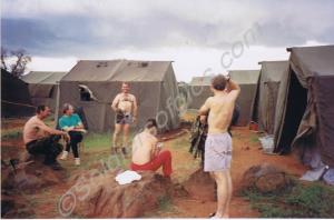'Off duty in camp'. Operation Diamond Cutter. Glou