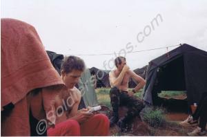 'Off duty in camp'. Operation Diamond Cutter. Glou