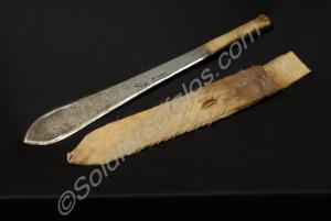 Kikuyu Simi knife and scabbard from Kenya. The sca