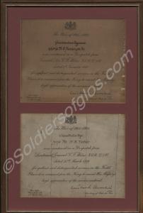 Two framed Mentions in Despatches. 13150 Corporal