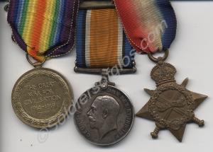 Group of three medals; 1914-1915 Star, British War
