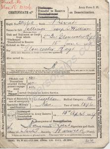 Certificate of Transfer to the Reserve (Army Form