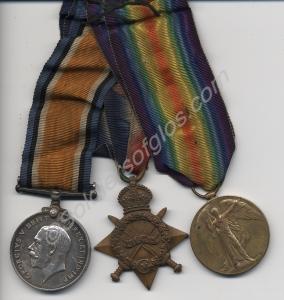 Group of three medals; 1914-1915 Star, British War