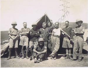Group of soldiers outside tent. 1st Battalion, The