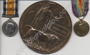 Group of two medals and bronze memorial plaque; Br