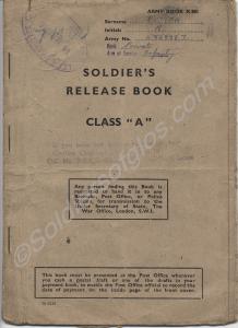 Soldiers release book class 'A' (AB X 801). Privat